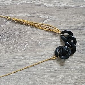 Versatile 3-in-1 multi chain and black links necklace